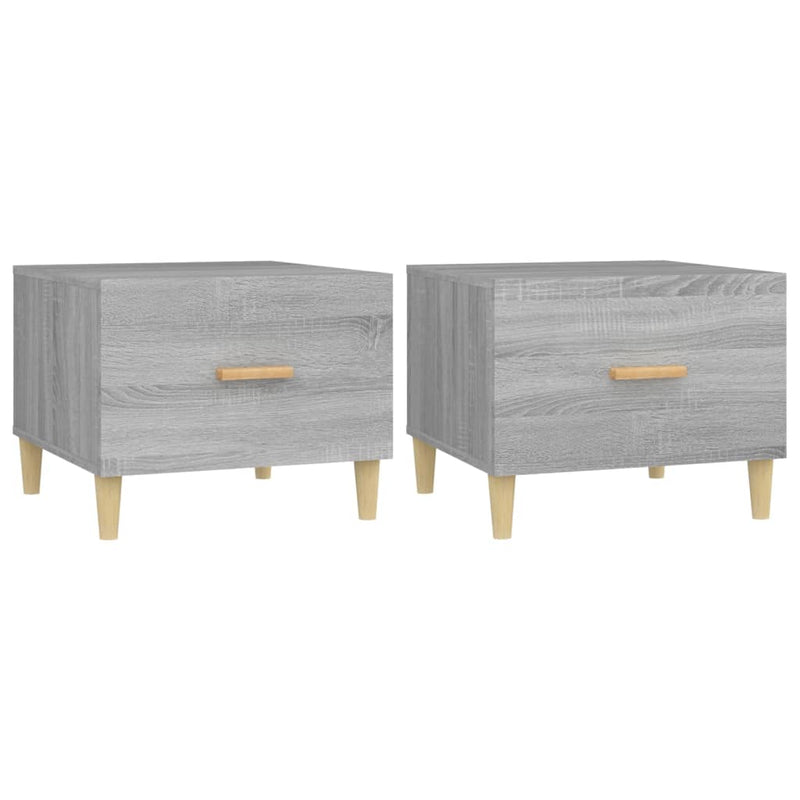 vidaXL 2 db szürke sonoma szerelt fa dohányzóasztal 50 x 50 x 40 cm