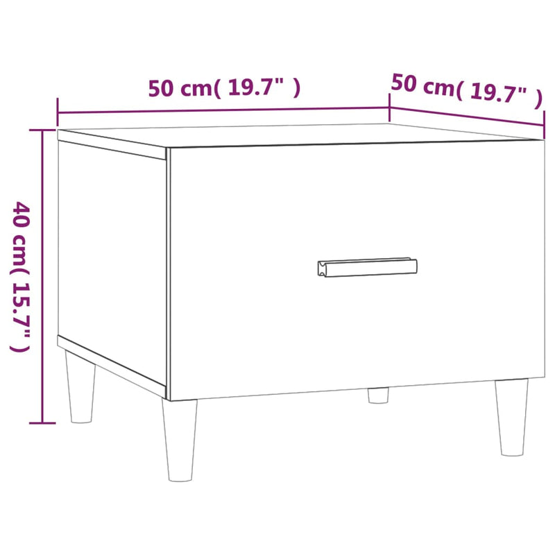 vidaXL barna tölgy színű szerelt fa dohányzóasztal 50x50x40 cm