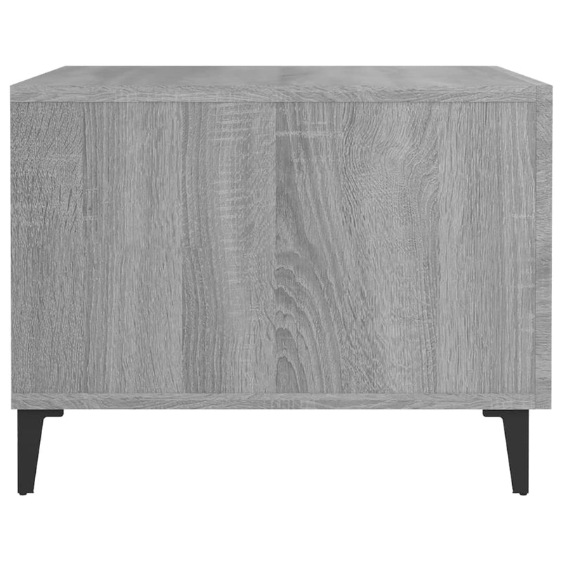vidaXL 2 db szürke sonoma színű dohányzóasztal fémlábakkal 50x50x40 cm