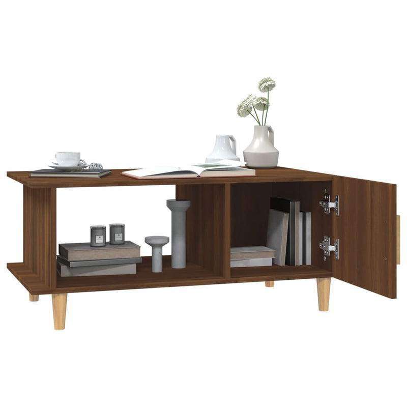 vidaXL barna tölgyszínű szerelt fa dohányzóasztal 90 x 50 x 40 cm