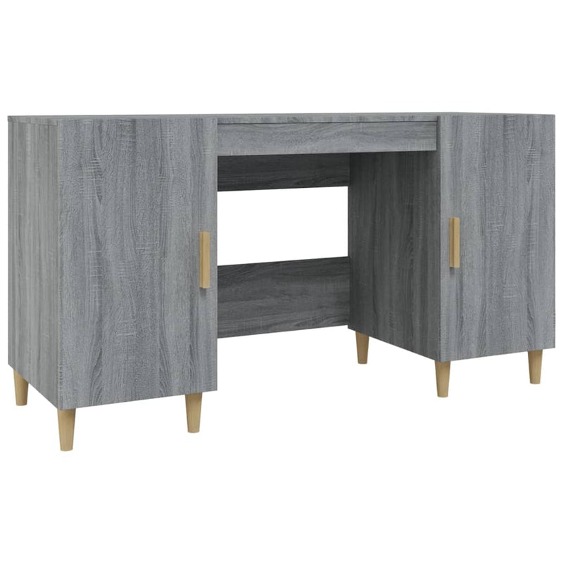 vidaXL szürke sonoma színű szerelt fa íróasztal 140 x 50 x 75 cm