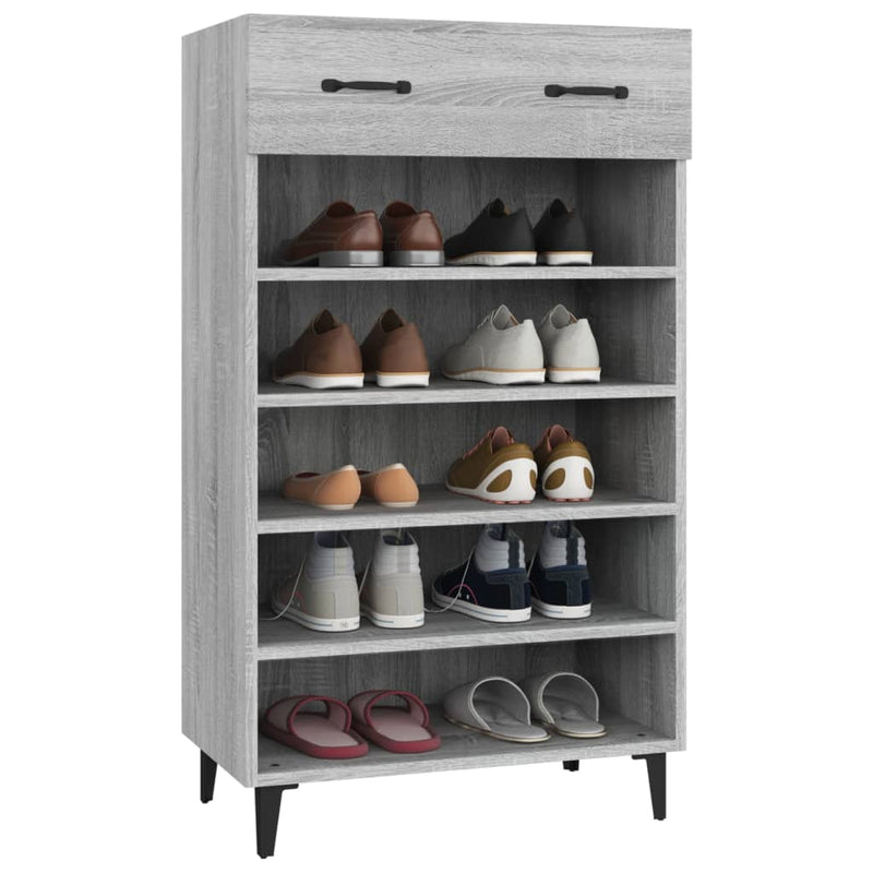 vidaXL szürke sonoma színű szerelt fa cipőszekrény 60 x 35 x 105 cm
