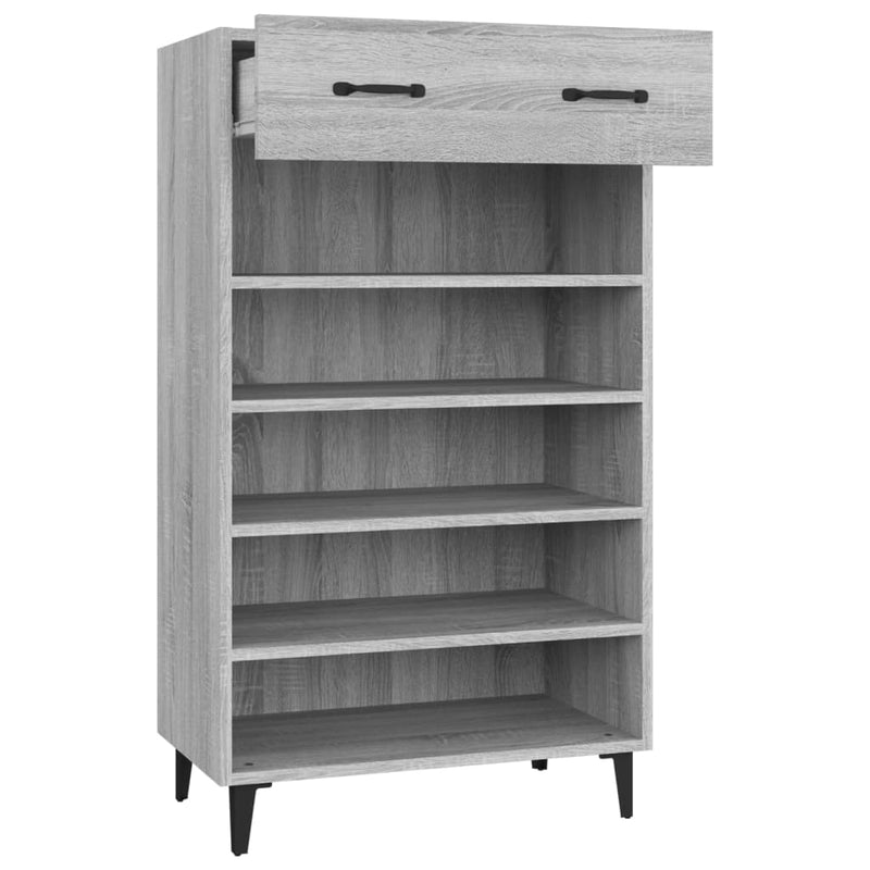 vidaXL szürke sonoma színű szerelt fa cipőszekrény 60 x 35 x 105 cm