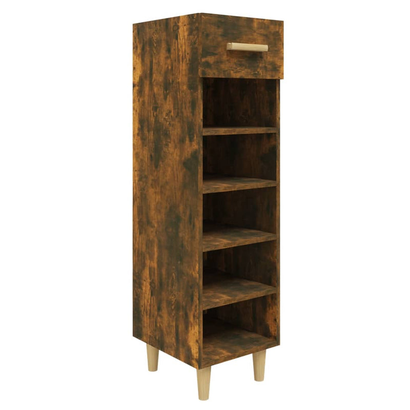 vidaXL füstös tölgy színű szerelt fa cipősszekrény 30 x 35 x 105 cm