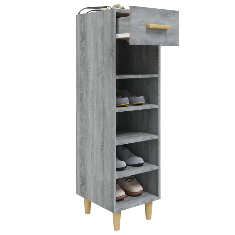 vidaXL szürke sonoma színű szerelt fa cipősszekrény 30 x 35 x 105 cm
