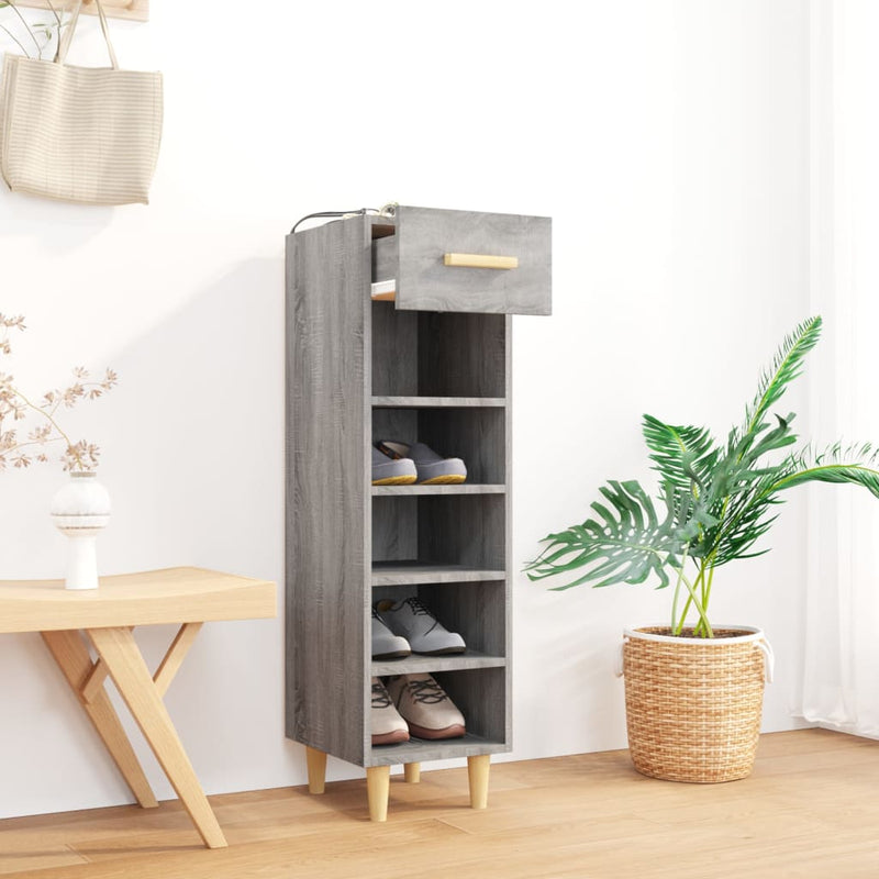 vidaXL szürke sonoma színű szerelt fa cipősszekrény 30 x 35 x 105 cm