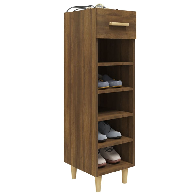 vidaXL barna tölgy színű szerelt fa cipősszekrény 30 x 35 x 105 cm