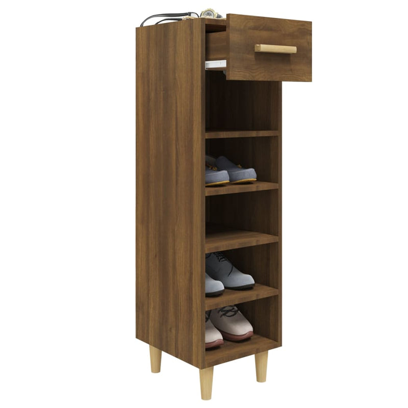 vidaXL barna tölgy színű szerelt fa cipősszekrény 30 x 35 x 105 cm