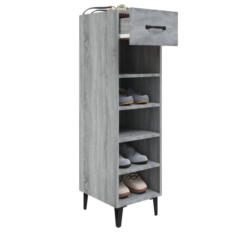 vidaXL szürke sonoma színű szerelt fa cipősszekrény 30 x 35 x 105 cm