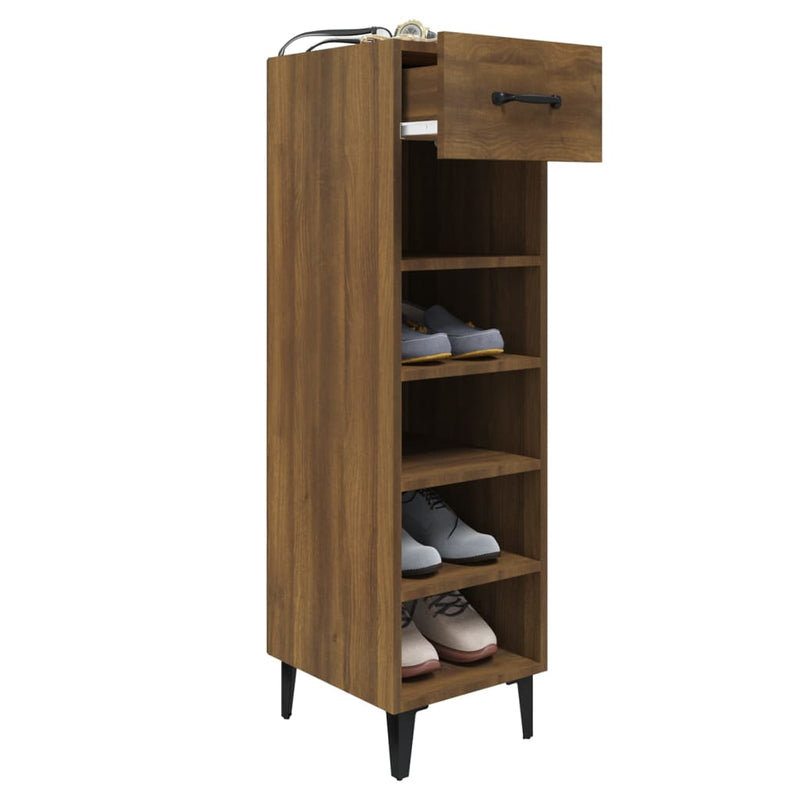 vidaXL barna tölgy színű szerelt fa cipősszekrény 30 x 35 x 105 cm
