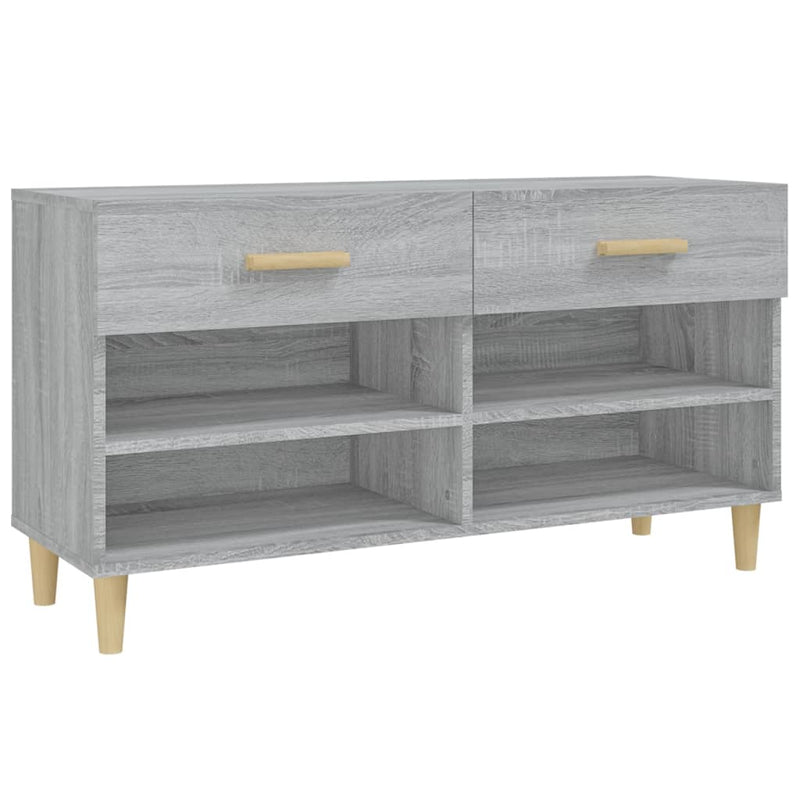 vidaXL szürke sonoma színű szerelt fa cipőszekrény 102 x 35 x 55 cm