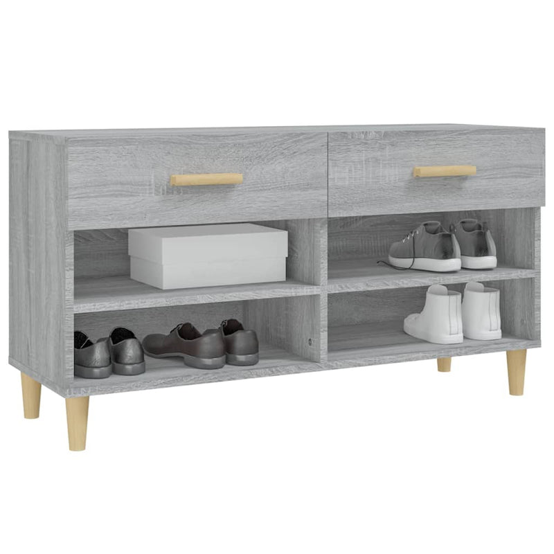 vidaXL szürke sonoma színű szerelt fa cipőszekrény 102 x 35 x 55 cm