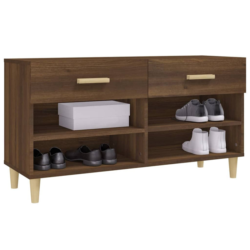 vidaXL barna tölgyszínű szerelt fa cipősszekrény 102 x 35 x 55 cm