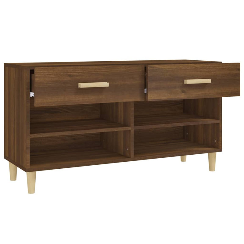 vidaXL barna tölgyszínű szerelt fa cipősszekrény 102 x 35 x 55 cm