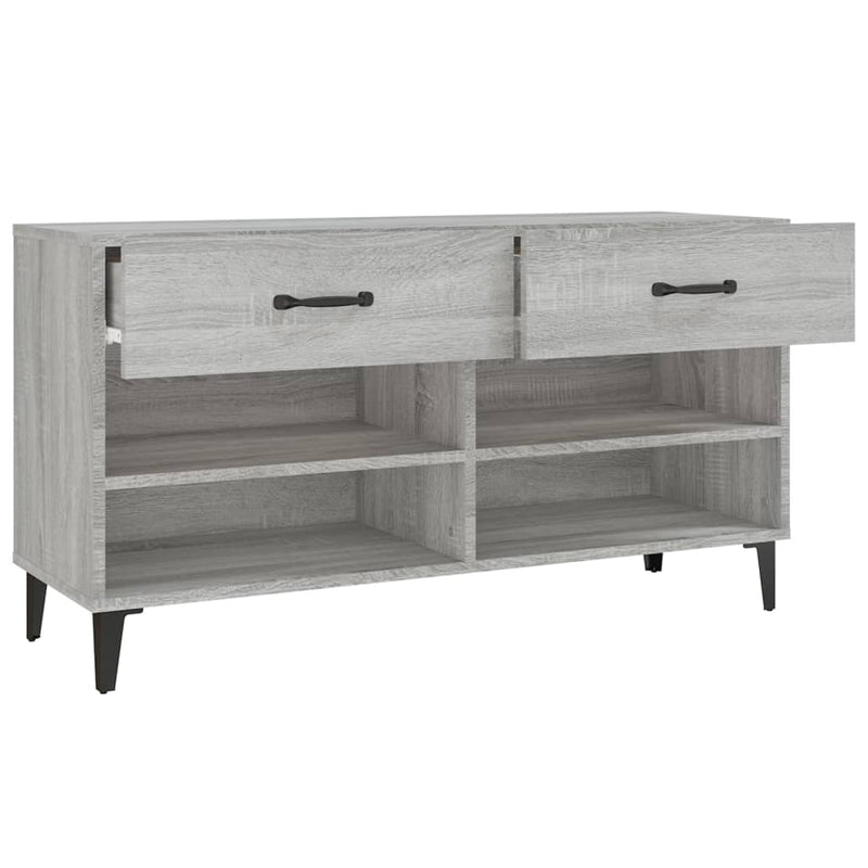 vidaXL szürke sonoma színű szerelt fa cipőszekrény 102 x 35 x 55 cm