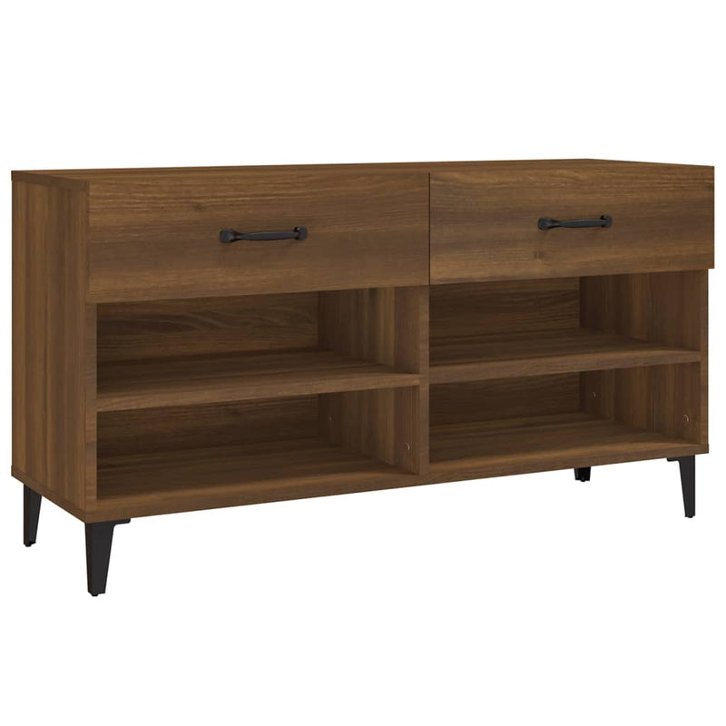 vidaXL barna tölgyszínű szerelt fa cipősszekrény 102 x 35 x 55 cm