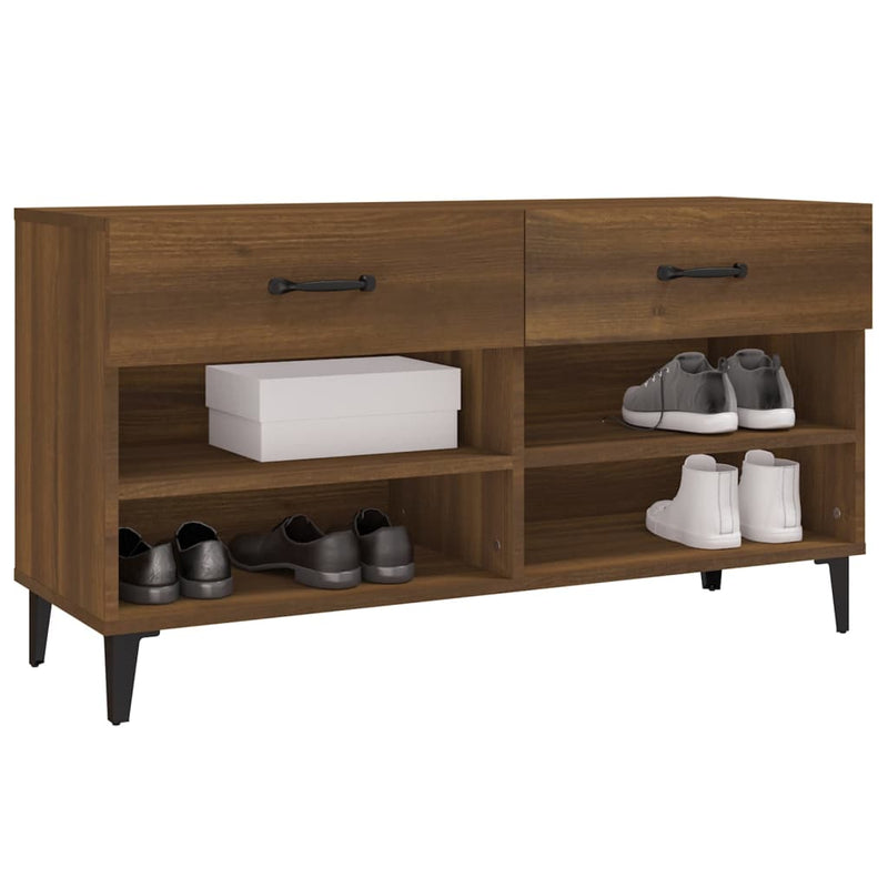 vidaXL barna tölgyszínű szerelt fa cipősszekrény 102 x 35 x 55 cm