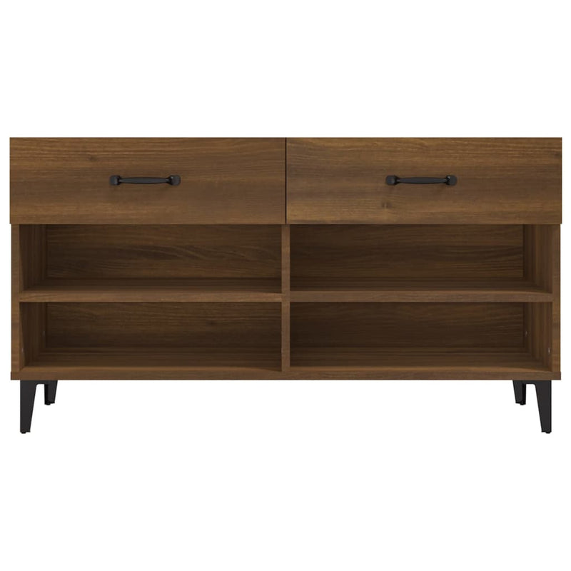 vidaXL barna tölgyszínű szerelt fa cipősszekrény 102 x 35 x 55 cm
