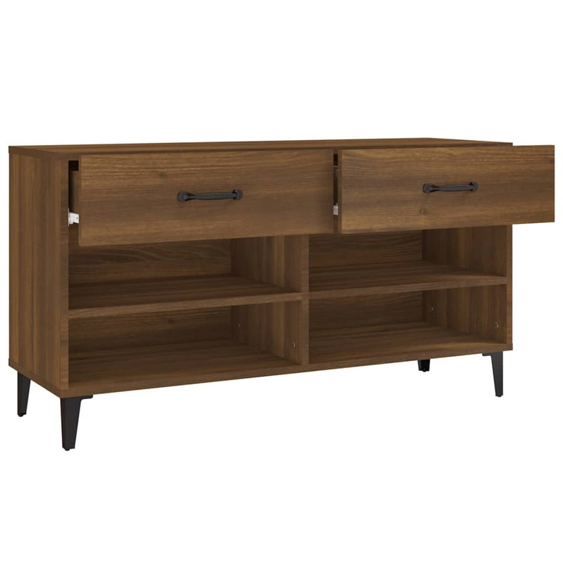 vidaXL barna tölgyszínű szerelt fa cipősszekrény 102 x 35 x 55 cm