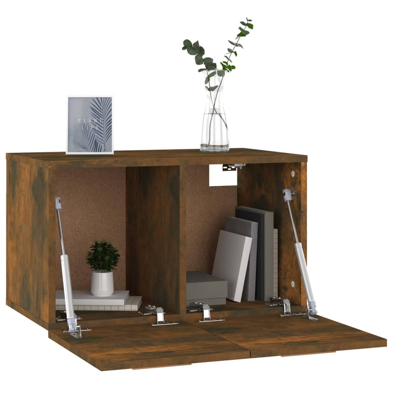 vidaXL füstös tölgy színű szerelt fa faliszekrény 60 x 36,5 x 35 cm