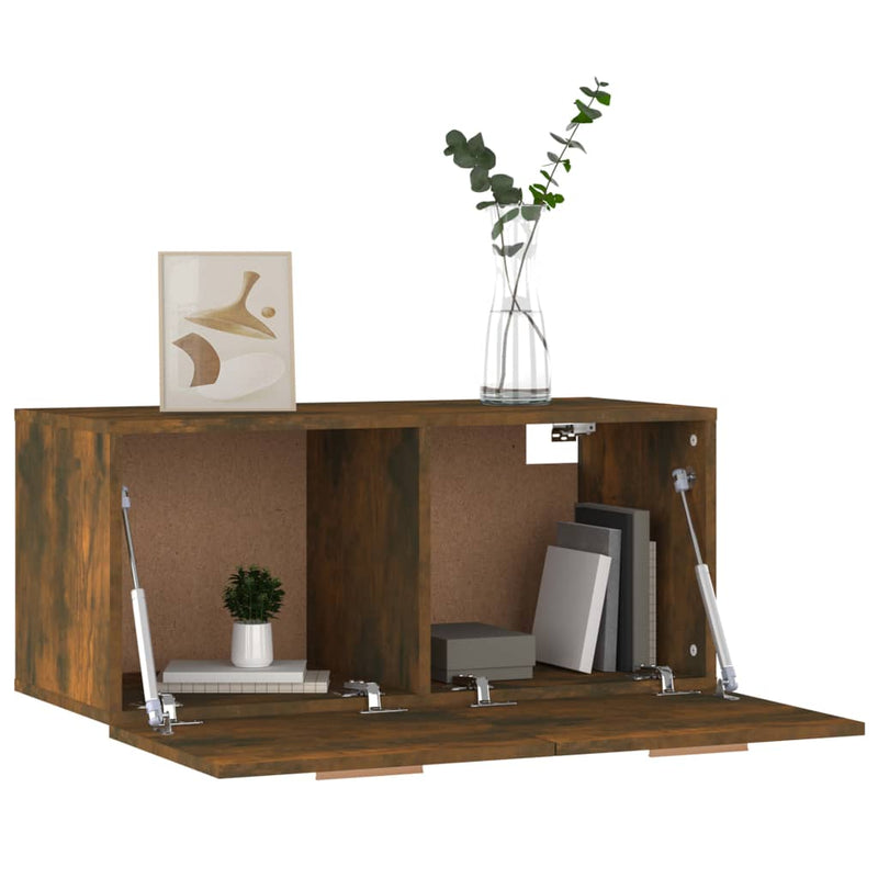 vidaXL füstös tölgy színű szerelt fa faliszekrény 80 x 35 x 36,5 cm