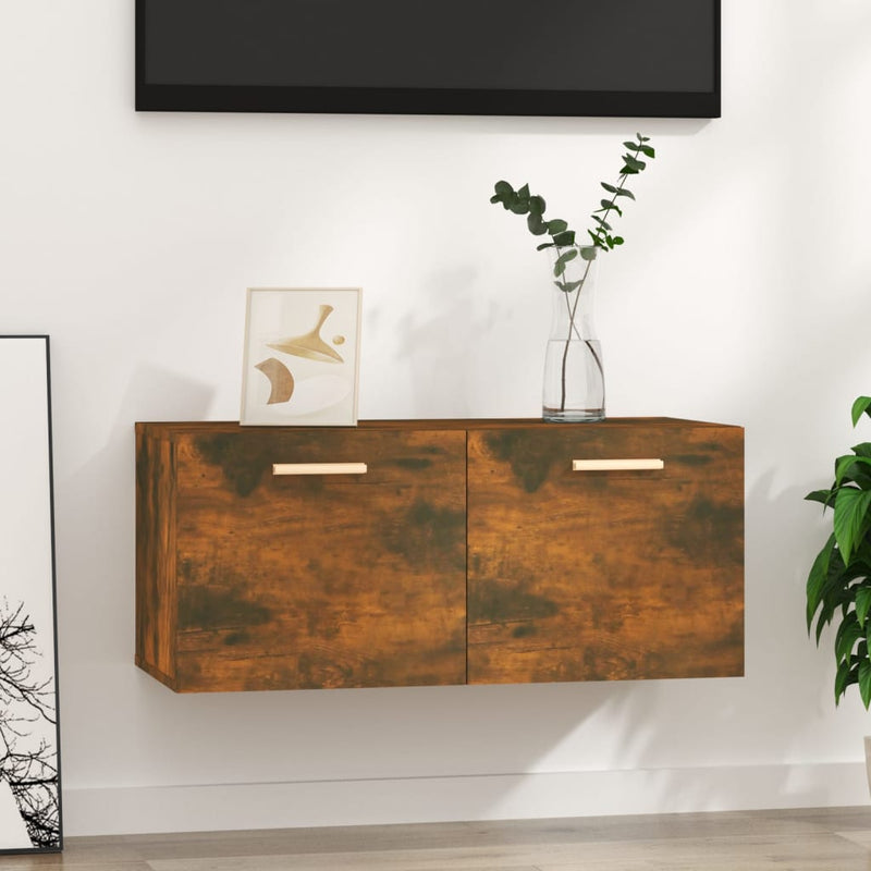 vidaXL füstös tölgy színű szerelt fa faliszekrény 80 x 35 x 36,5 cm