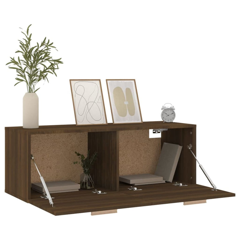 vidaXL barna tölgy színű szerelt fa faliszekrény 100 x 36,5 x 35 cm