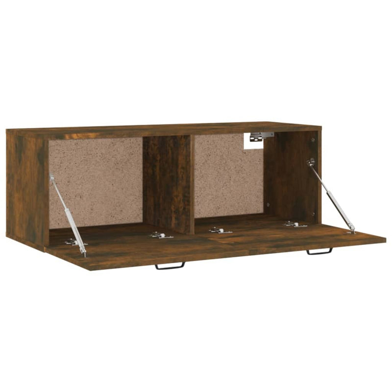 vidaXL füstös tölgy színű szerelt fa faliszekrény 100 x 36,5 x 35 cm