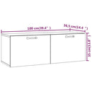 vidaXL füstös tölgy színű szerelt fa faliszekrény 100 x 36,5 x 35 cm