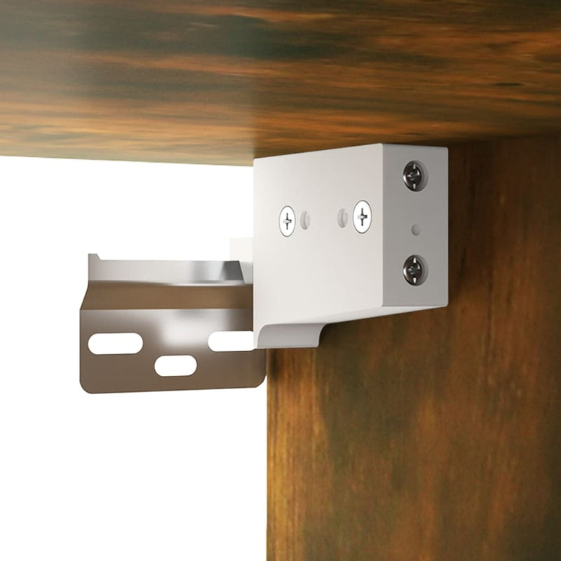 vidaXL füstös tölgy színű tükrös szekrény LED-ekkel 91 x 15 x 76,5 cm