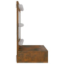 vidaXL füstös tölgy színű tükrös szekrény LED-ekkel 60 x 31,5 x 62 cm