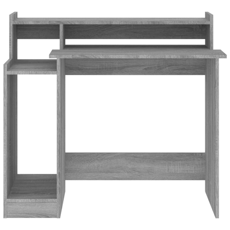 vidaXL szürke sonoma színű szerelt fa íróasztal LED-ekkel 97x45x90 cm