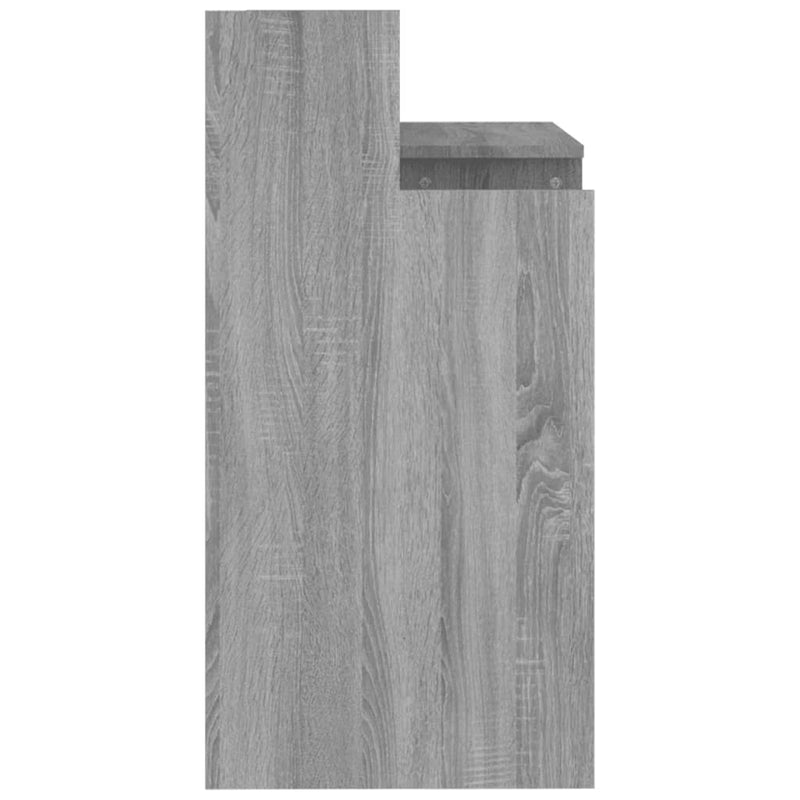 vidaXL szürke sonoma színű szerelt fa íróasztal LED-ekkel 97x45x90 cm