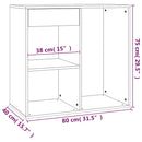 vidaXL füstös tölgy színű szerelt fa pipereszekrény 80 x 40 x 75 cm