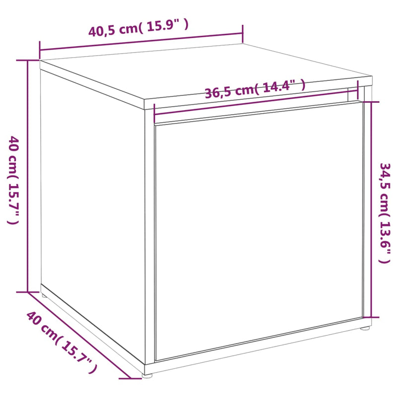 vidaXL szürke sonoma színű szerelt fa tárolódoboz 40,5 x 40 x 40 cm