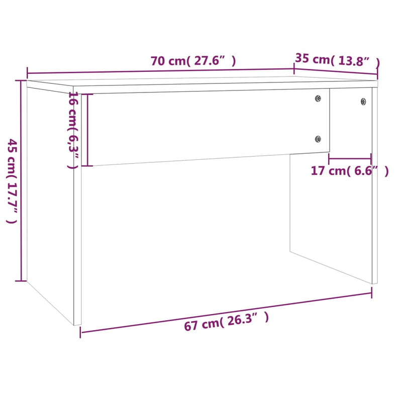 vidaXL szürke sonoma színű szerelt fa fésülködőszék 70 x 35 x 45 cm