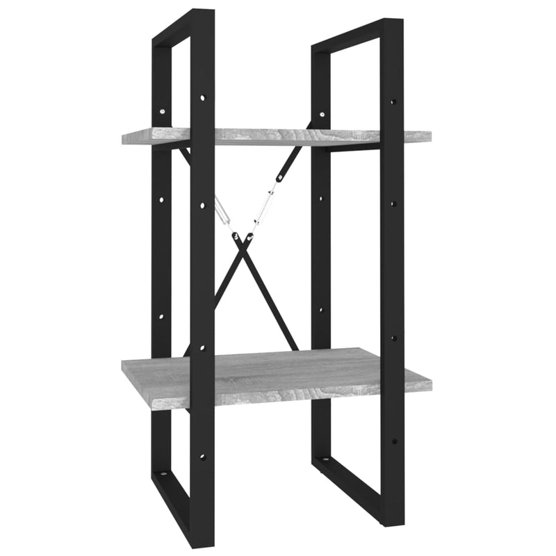 vidaXL 2 szintes szürke sonoma szerelt fa könyvszekrény 40x30x70 cm