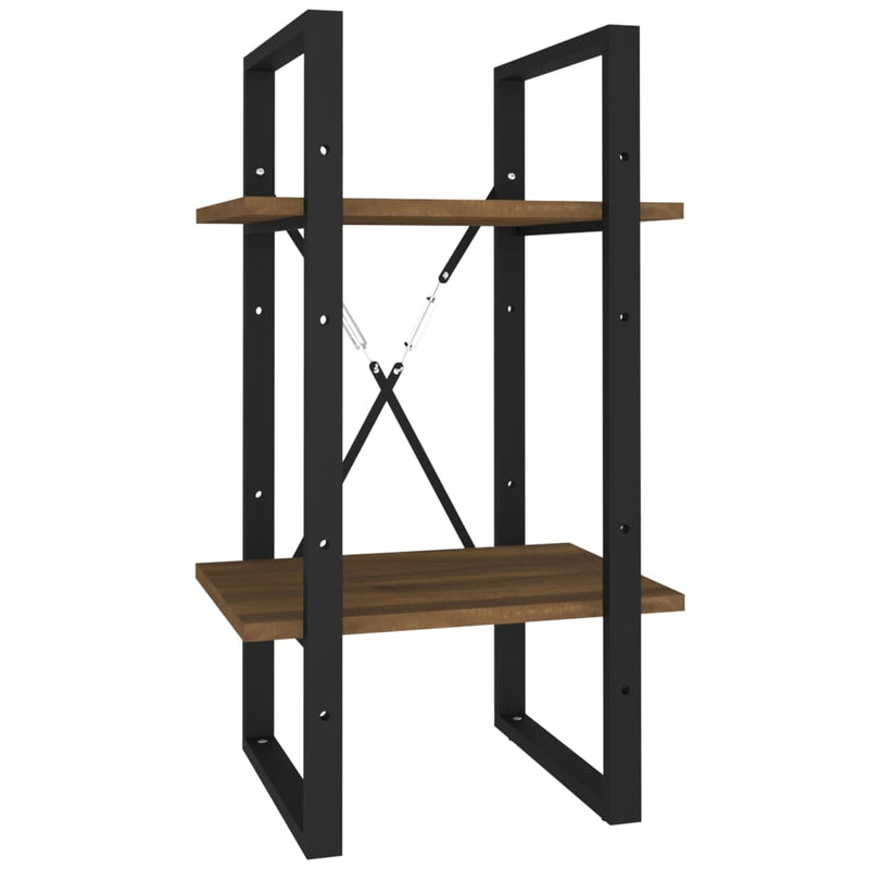 vidaXL 2 szintes barna tölgyszínű szerelt fa könyvszekrény 40x30x70 cm