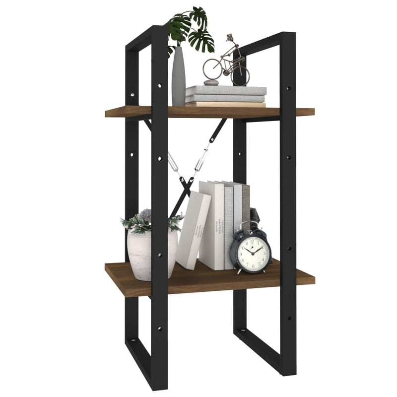 vidaXL 2 szintes barna tölgyszínű szerelt fa könyvszekrény 40x30x70 cm