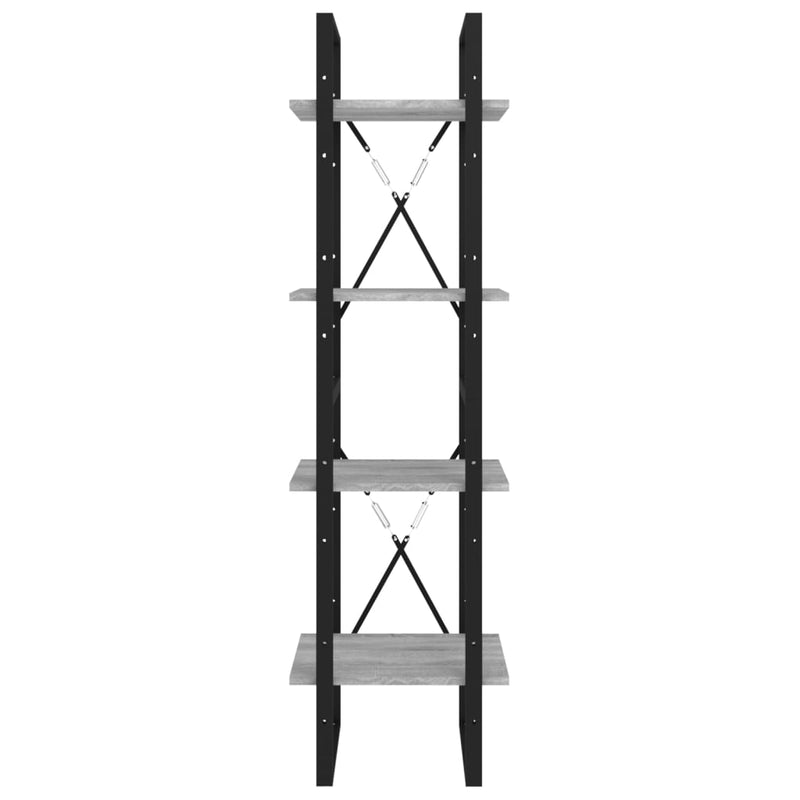 vidaXL 4 szintes szürke sonoma szerelt fa könyvszekrény 40x30x140 cm