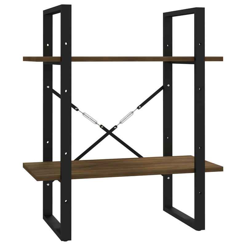 vidaXL 2-szintes barna tölgyszínű szerelt fa könyvszekrény 60x30x70 cm