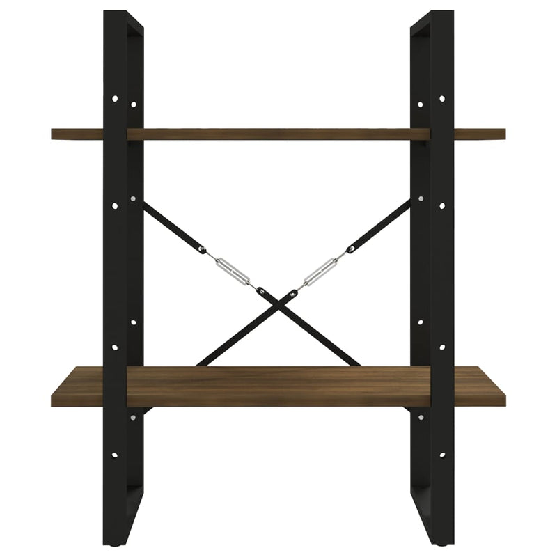 vidaXL 2-szintes barna tölgyszínű szerelt fa könyvszekrény 60x30x70 cm