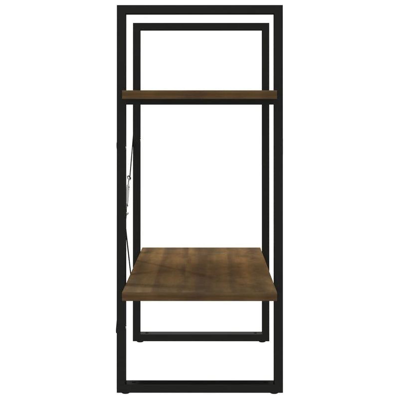 vidaXL 2-szintes barna tölgyszínű szerelt fa könyvszekrény 60x30x70 cm