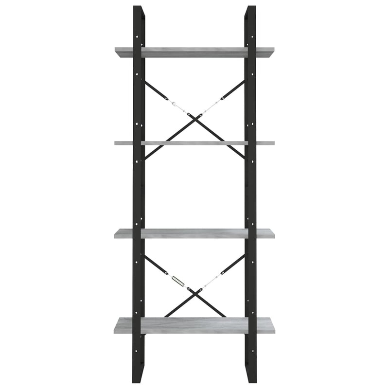 vidaXL 4 szintes szürke sonoma szerelt fa könyvszekrény 60x30x140 cm