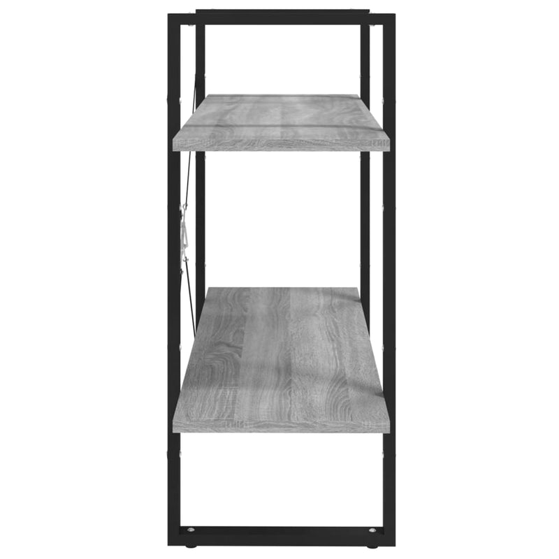 vidaXL 2-szintes szürke sonoma színű fa könyvszekrény 80x30x70 cm