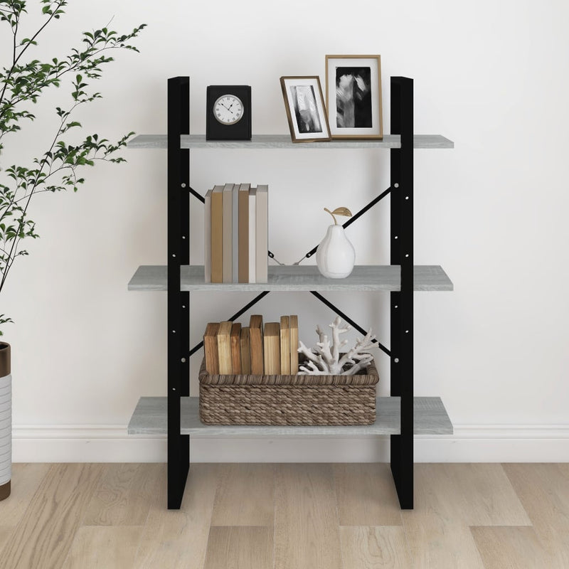 vidaXL szürke sonoma színű szerelt fa könyvszekrény 80 x 30 x 105 cm