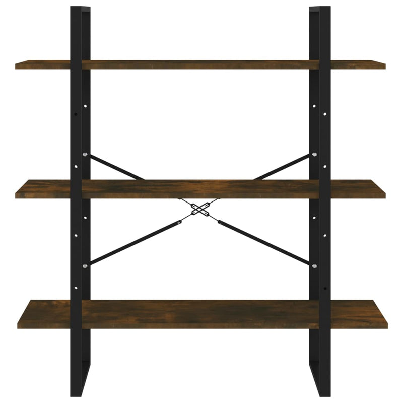 vidaXL füstös tölgyszínű szerelt fa könyvszekrény 100 x 30 x 105 cm
