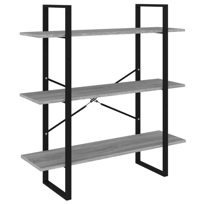 vidaXL szürke sonoma színű szerelt fa könyvszekrény 100 x 30 x 105 cm