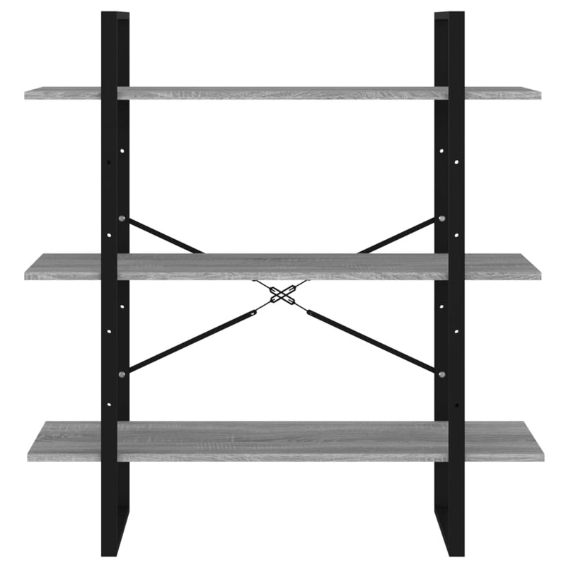 vidaXL szürke sonoma színű szerelt fa könyvszekrény 100 x 30 x 105 cm