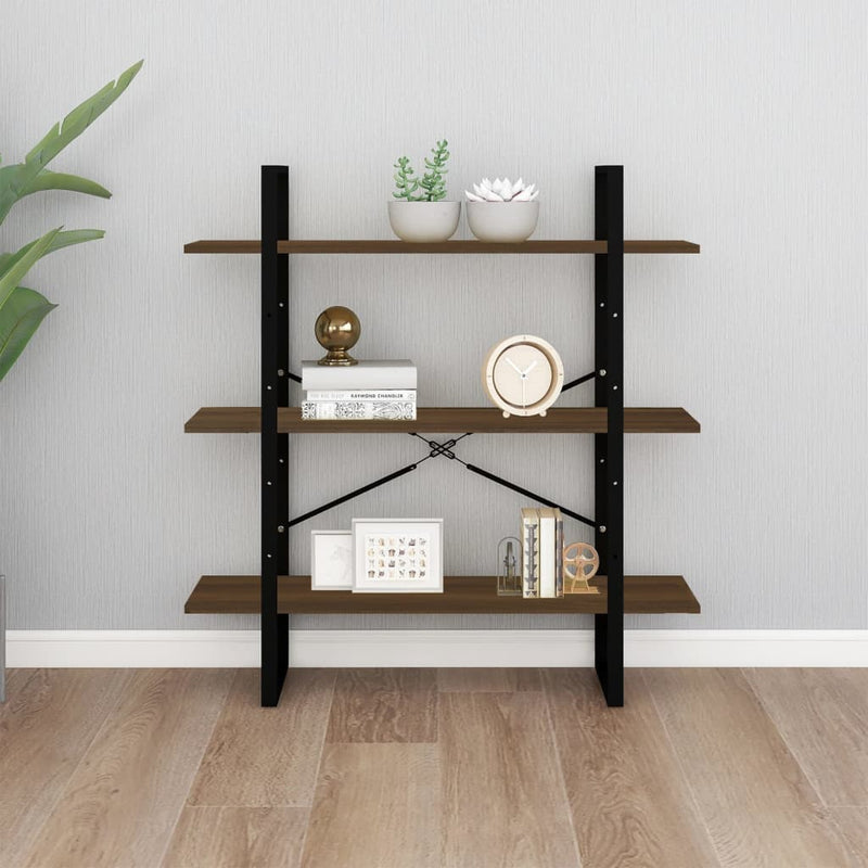 vidaXL barna tölgyszínű szerelt fa könyvszekrény 100 x 30 x 105 cm